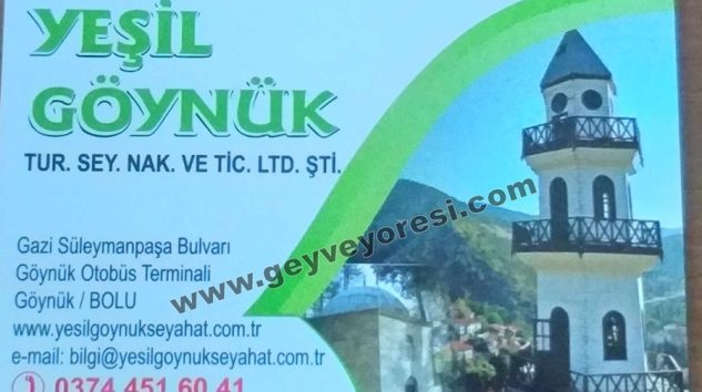 Yeşil Göynük Tur Taraklı Geyve İzmit İstanbul Otobüs