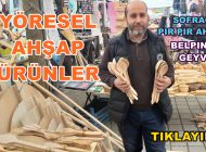 Geyve Perşembe Pazarında Ahşap Sofra Kaşık Çeşitli Mutfak Malzemeleri Sofra Balta Satıyor