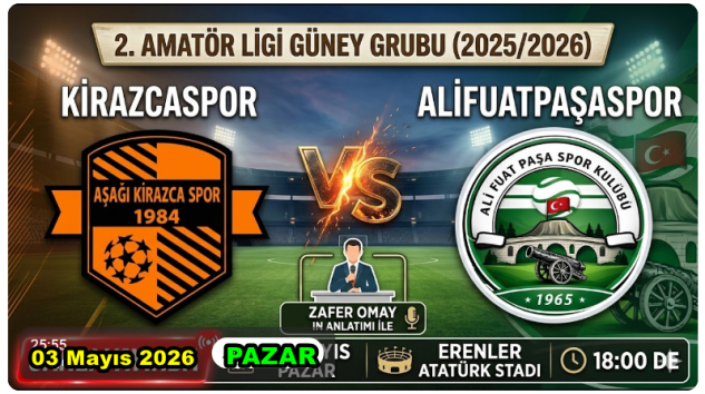 Kirazcaspor Alifuatpaşaspor  Sakarya 2. Amatör Futbol Güney Gurubu Canlı Yayın