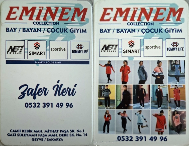 Eminem Bay Bayan Çocuk Giyimi Penye Özel Dikiş Ürünler