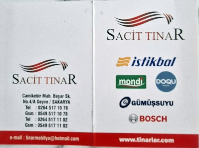 Geyve İstikbal Mağazası, Sacit TINAR Tınarlar Geyve