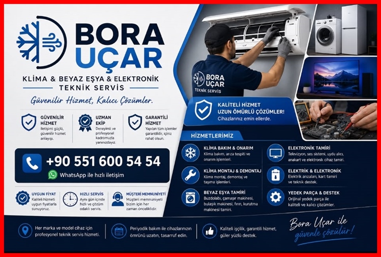 Bora UÇAR Klima, Beyaz Eşya, Elektronik Teknik Servis Geyve Sakarya