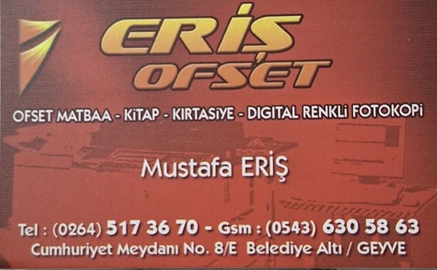 Eriş Ofset Geyve Mustafa Eriş