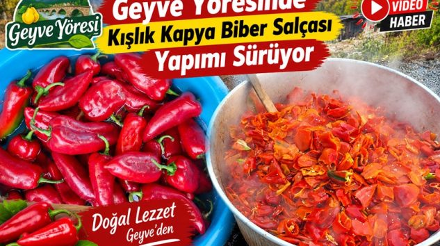 Geyve Yöresinde Kışlık Kapya Biber Salçası Yapımı Sürüyor