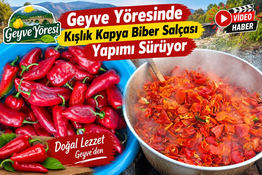 Geyve Yöresinde Kışlık Kapya Biber Salçası Yapımı Sürüyor