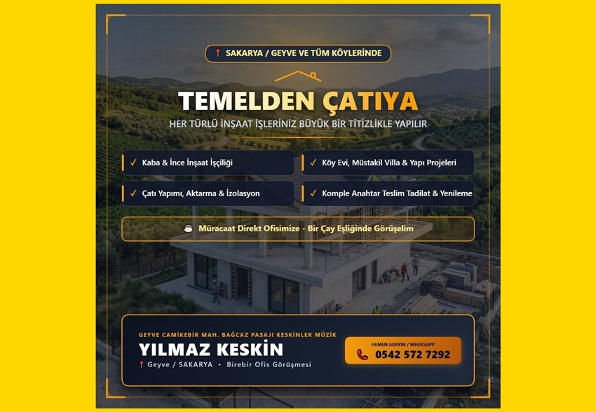 Keskin İnşaat YILMAZ KESKİN Geyve Sakarya