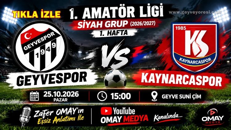 Sakarya 1.Amatör Lig Siyah Grup 1.Hafta Geyvespor ve Kaynarcaspor Omay Medya CANLI YAYIN